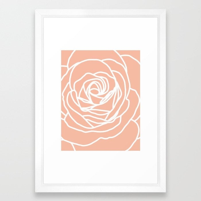 Peach Rose Framed Art Print - Image 0