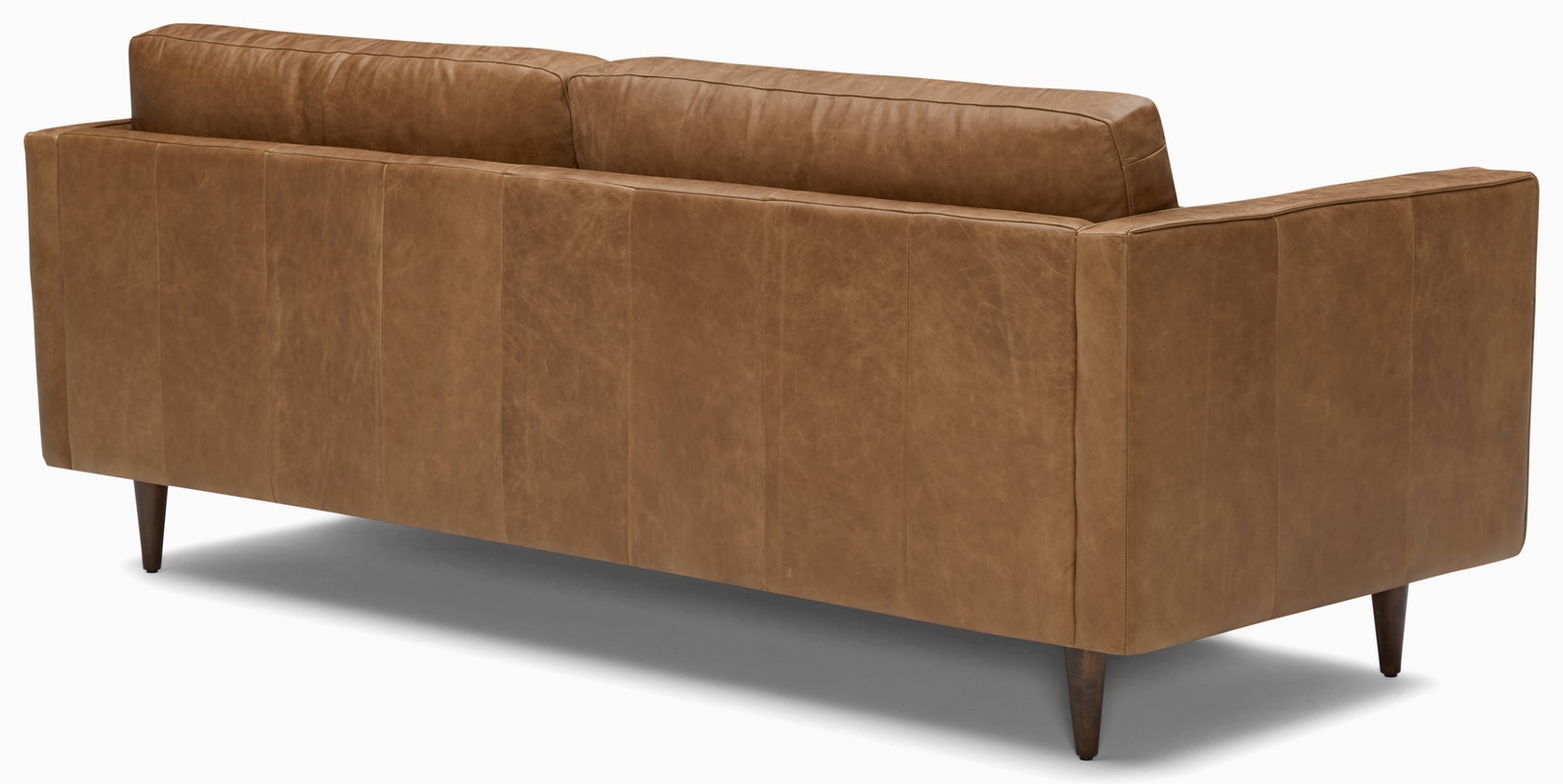 Briar Leather Sofa in Santiago Ale with Mocha wood stain - Image 3