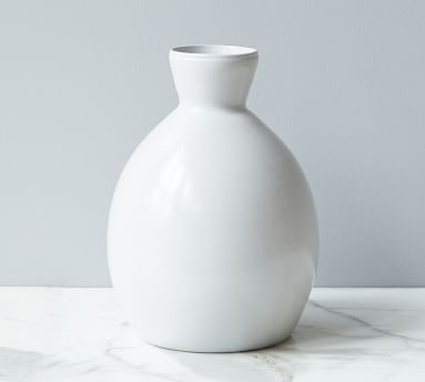 Artisanal Ceramic Vase, Medium - Light Gray - Image 2