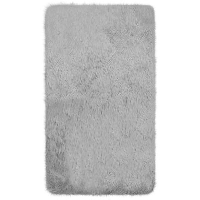 Ophir Faux-Fur Gray Area Rug - Image 0