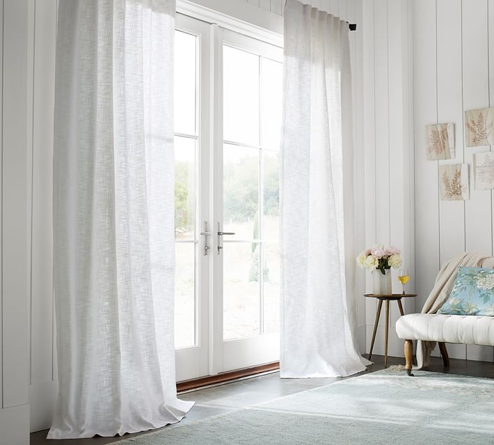 Seaton Textured Cotton Blackout Curtain, 50 x 108", White - Image 2