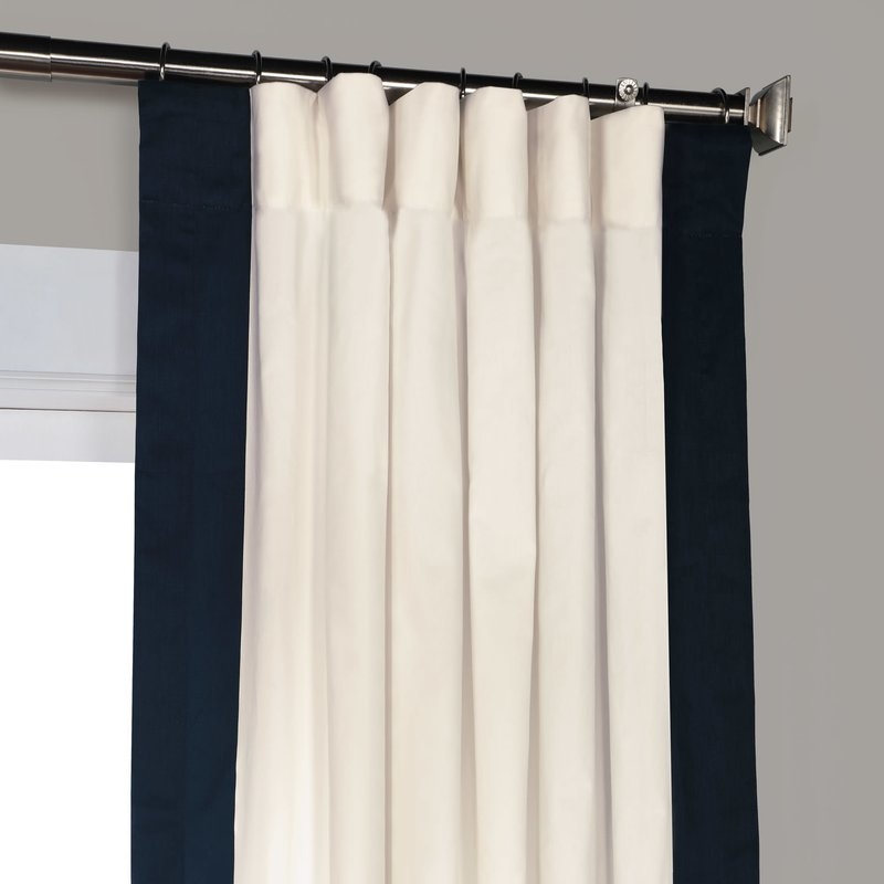 Winsor Semi-Sheer Rod Pocket Single Curtain Panel - Polo Navy, 50'' W x 84'' L - Image 1