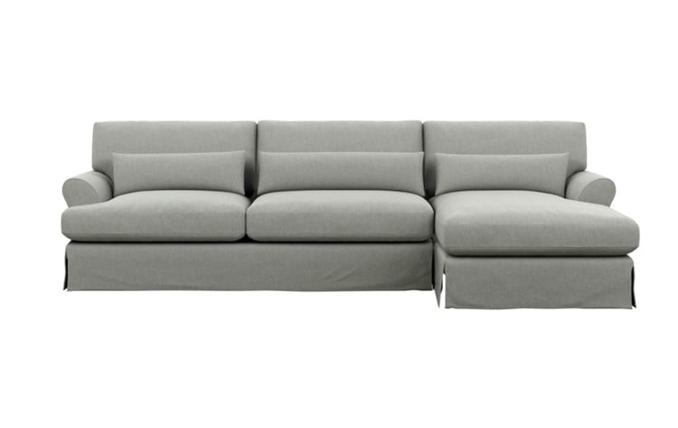 MAXWELL SLIPCOVERED Sectional Sofa with Right Chaise; 98"L; Two Cushions - Image 0