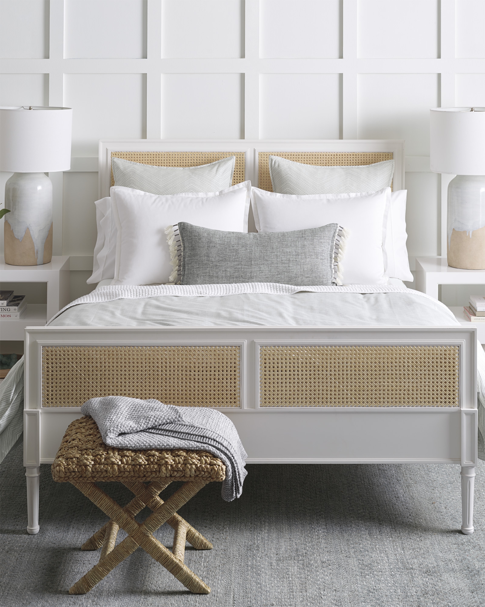Harbour Cane Queen Bed - White - Image 4