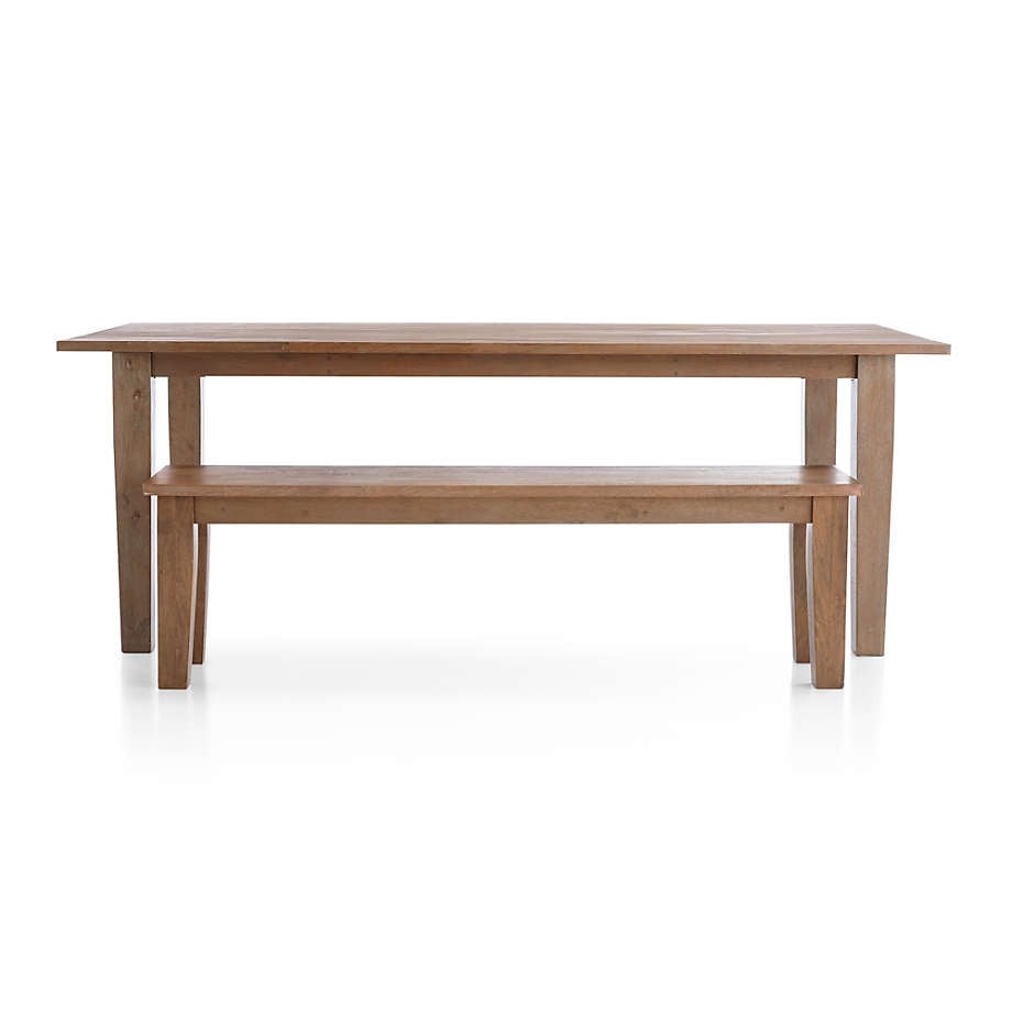 Basque 82" Weathered Light Brown Solid Wood Dining Table - Image 9
