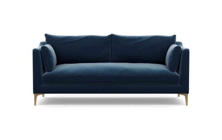 CAITLIN BY THE EVERYGIRL Fabric Sofa - Sapphire Mod Velvet - Brass plated Sloan leg - Image 0
