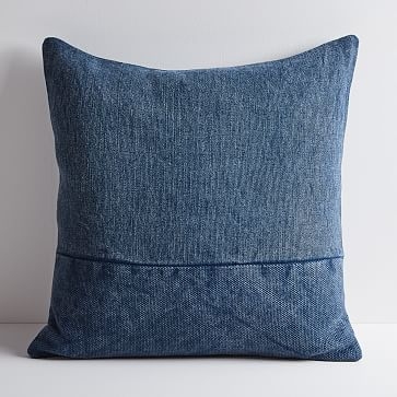 Cotton Canvas Pillow Cover, 24"sq, Midnight - Image 1
