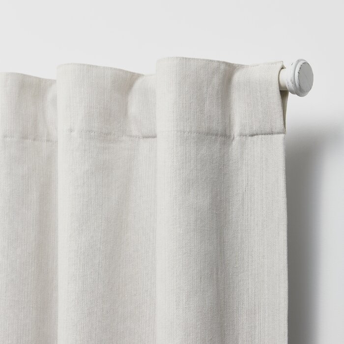Sallie Blackout Cotton-Linen Blend Curtain Panel Off-white - Image 1