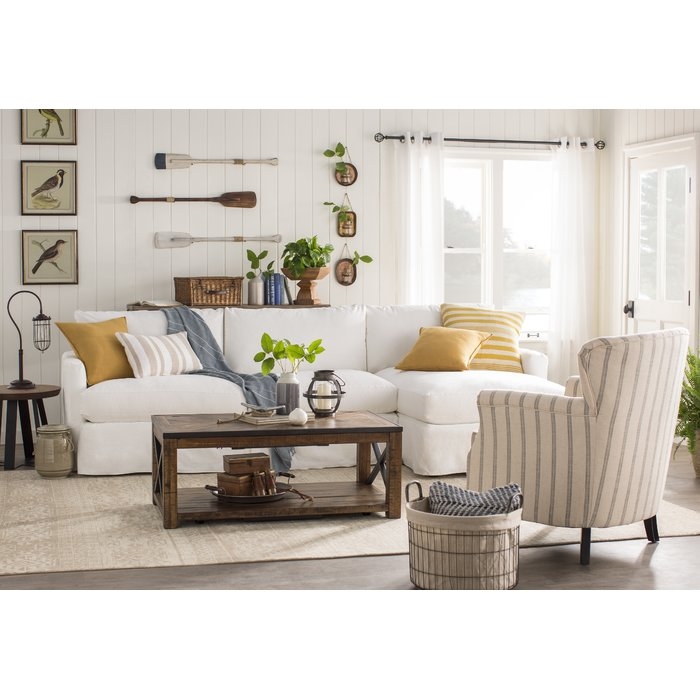 Kearney Sectional, Right Facing, Classic Beach White - Image 0