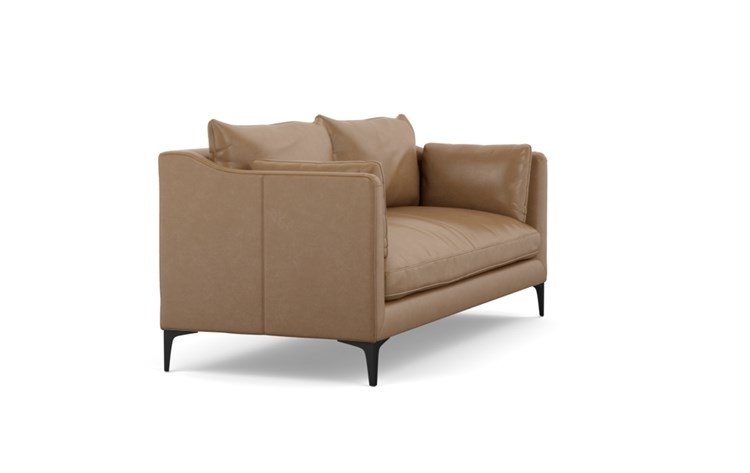 Caitlin Leather by The Everygirl Sofa with Palomino Leather and Matte Black Sloan L Legs - Image 1