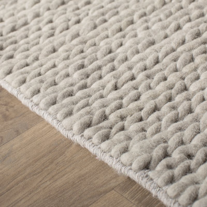 Langley Street Arviso Handwoven Flatweave Wool White Area Rug in Off White - 8x10 - Image 6