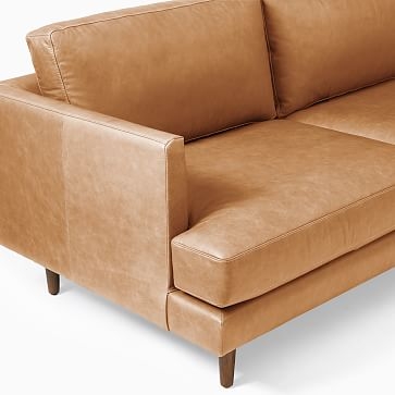 Haven Loft Leather 2-Piece Chaise Sectional/ Cognac, Stetson Leather/ Left Arm, Right Facing 2-Piece Chaise Sectional - Image 2