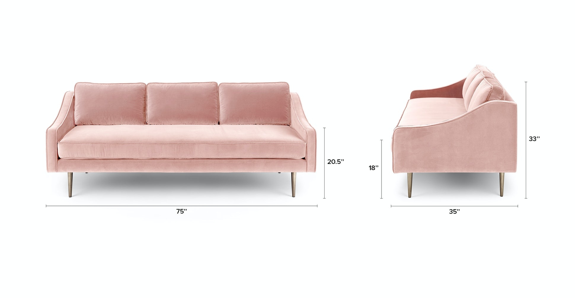 Mirage Blush Pink Sofa - Image 7