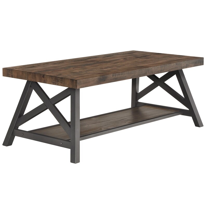 Isakson Trestle Coffee Table with Storage - Image 0