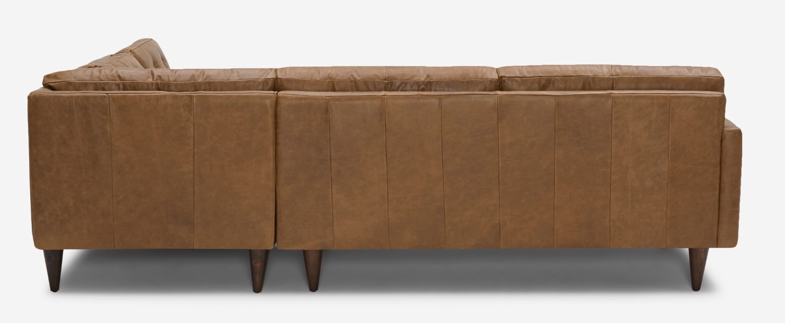 Eliot Leather Sectional with Bumper - Right Arm Orientation - in Santiago Ale with Mocha Wood Stain - Image 3
