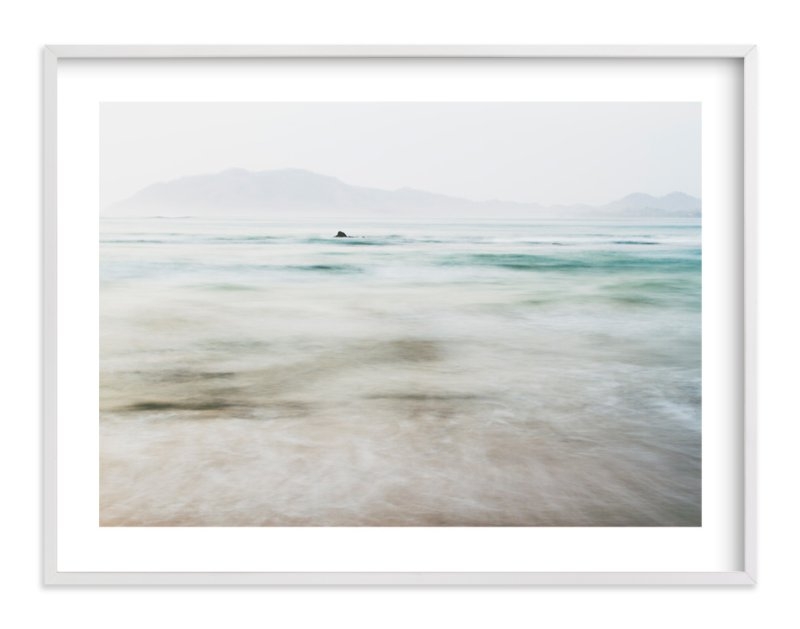 the pacific, 30"x40", white frame with white border - Image 0