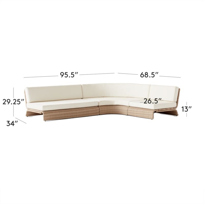 Foss Woven 3-Piece Outdoor Patio Sectional Sofa - Image 6