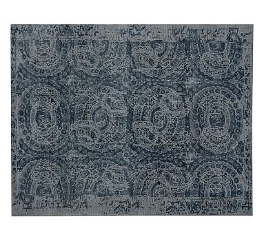 Bosworth Printed Wool Rug, 8x10', Blue - Image 1