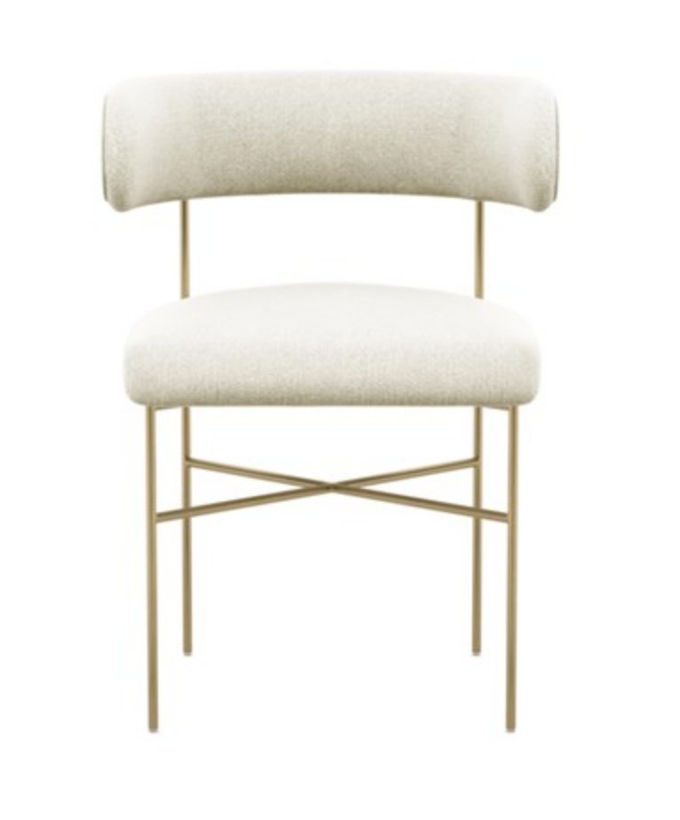 Audrey Dining Chair with Vanilla Fabric and Brass legs - Image 0