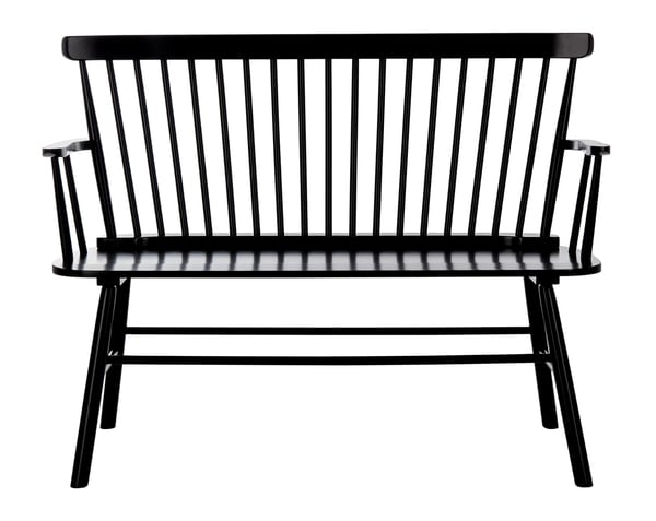 Addison Spindleback Settee - Black - Safavieh - Image 0