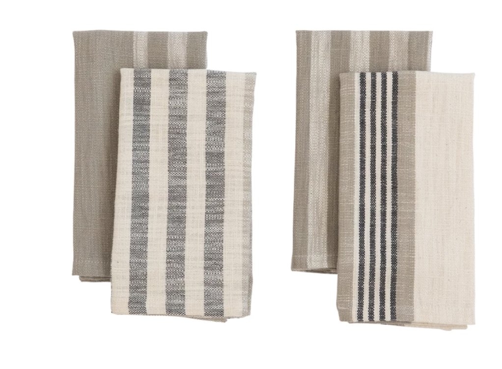 SQUARE STRIPE COTTON NAPKINS (SET OF 4) - Image 0
