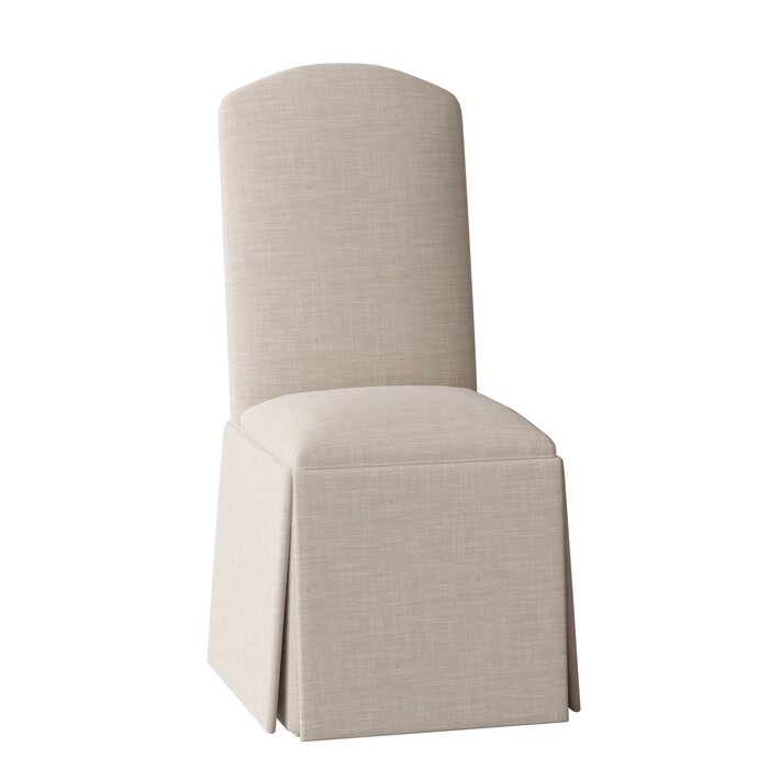Lamoille Traditional Skirted Upholstered Dining Chair // Angela Cream - Image 0