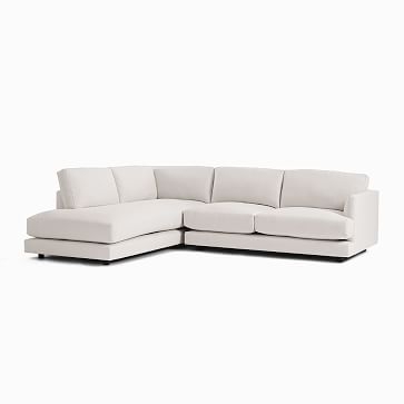 Haven Sectional Set 02: Right Arm Sofa + Left Arm Terminal Chaise,Light Taupe,Distressed Velvet,Concealed Supports - Image 1
