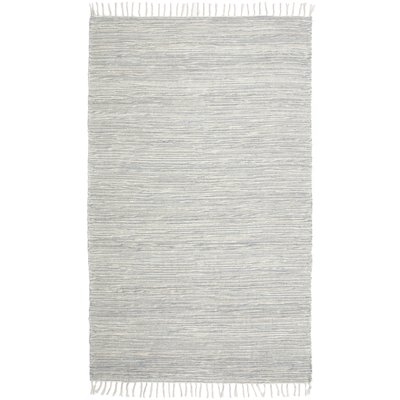 Rectangle 8' x 10' Parley Striped Chenille Handwoven Flatweave Cotton Gray/White Area Rug - Image 0
