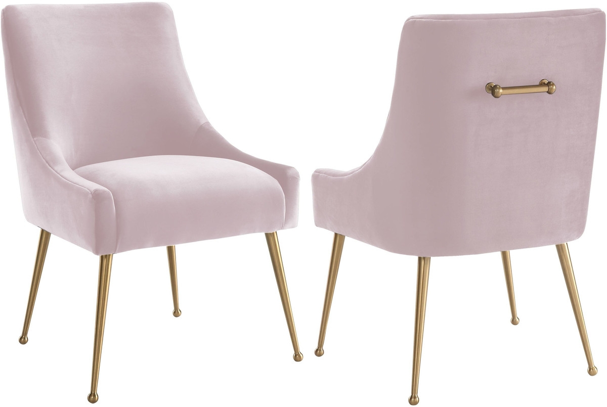 Beatrix Blush Velvet Side Chair - Image 3
