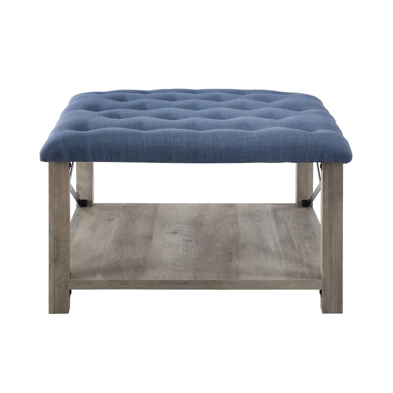 Grube 30" Tufted Square Cocktail with Storage Ottoman - Image 0