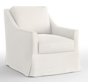 Allister Swivel Armchair in Classic Bleach White - Image 0