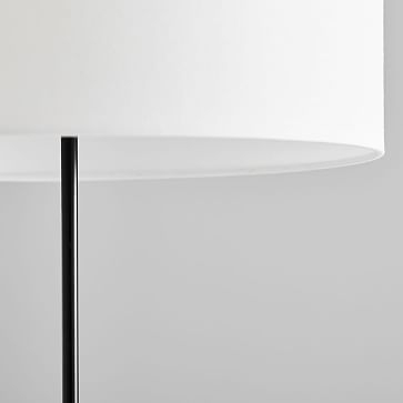 Hudson Floor Lamp, White Linen, Cool Walnut, Brass - Image 3