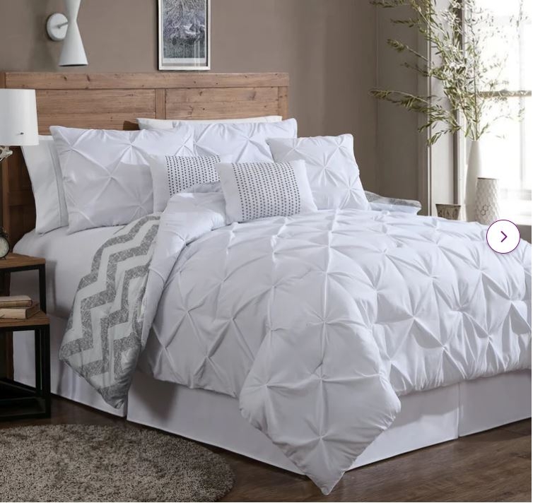 Germain Chevron Navy" Design Of Navy And Off-White Microfiber Reversible Comforter Set - Image 0