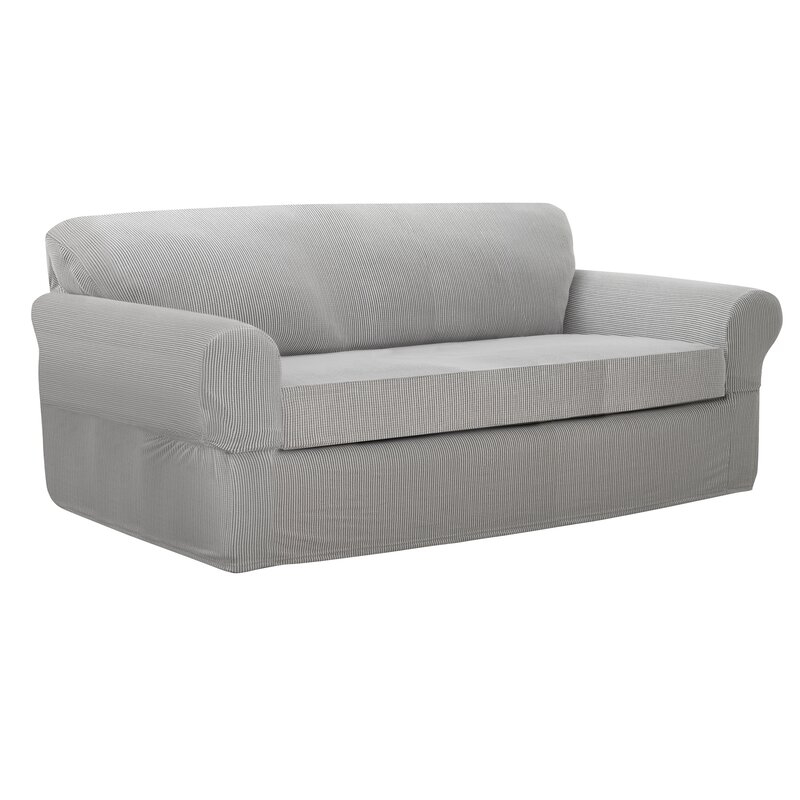 Box Cushion Sofa Slipcover / Gray - Image 0