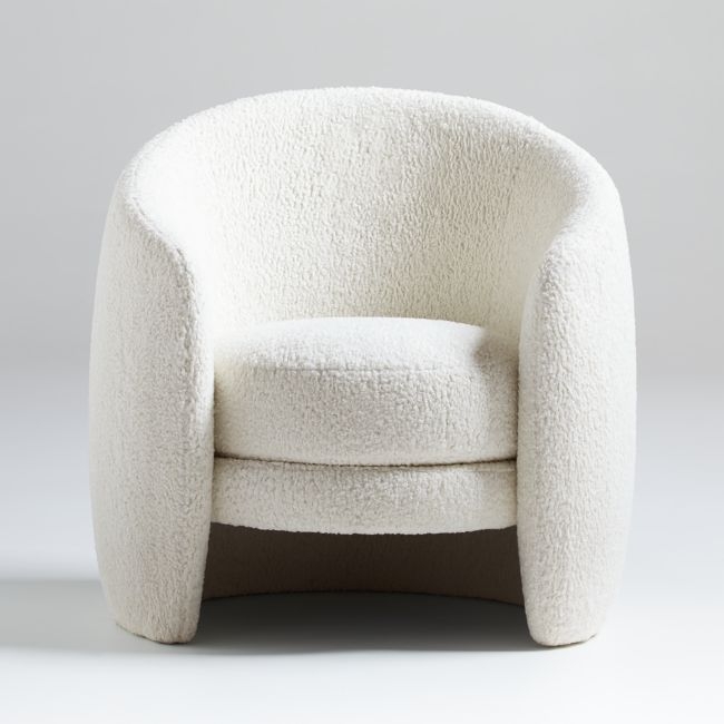 Fernie Chair, Lammy Fabric in Winter White - Image 1