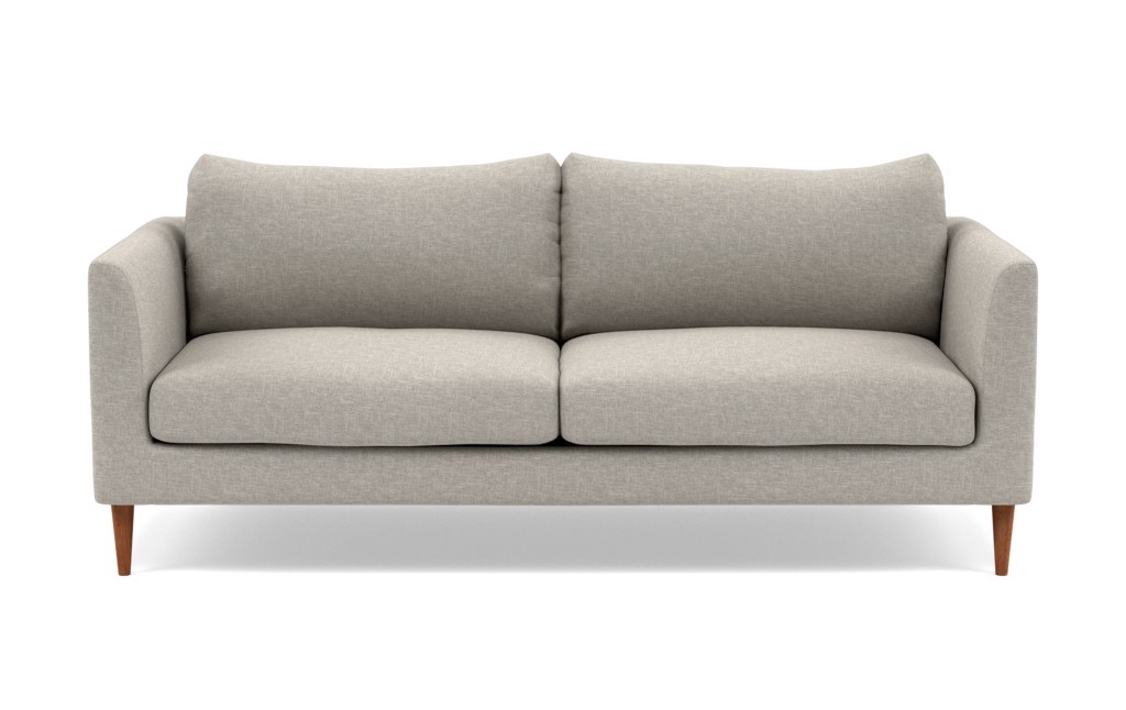 Owens Sofa with Grey Fog Fabric, standard down&nbsp;blend cushions, and Painted Black legs - Image 0