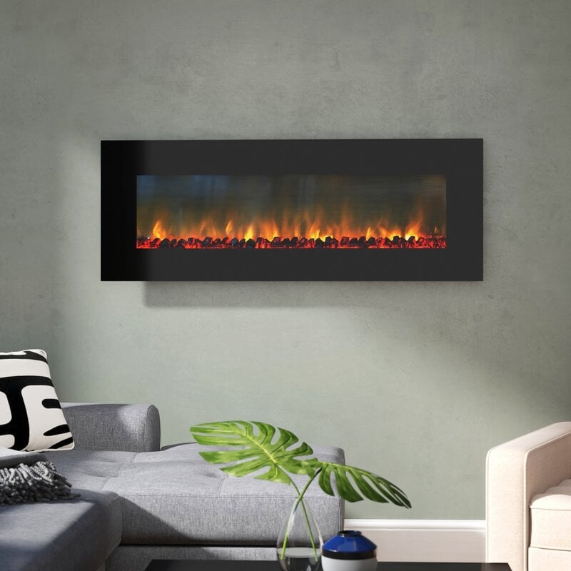 Quevedo 54'' W Surface Wall Mounted Electric Fireplace - Image 0