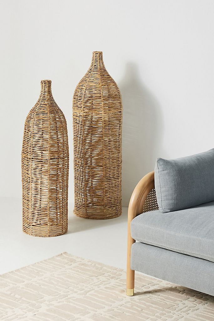 Birdie Wicker Vases, Set of 2 - Image 0