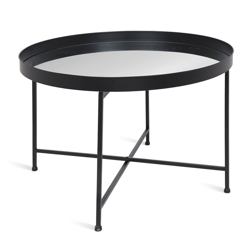 Bungalow Rose Kriebel Metal Foldable Lift Top Coffee Table in Black - Image 1