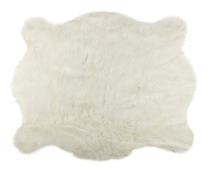 Sheilah Faux Sheepskin White Area Rug - Image 0