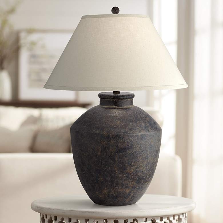 Massa Black Terracotta Jar Table Lamp - Image 3
