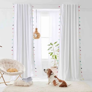 Tassel Blackout Curtain, 96", Rainbow Multi (set of 2) - Image 1