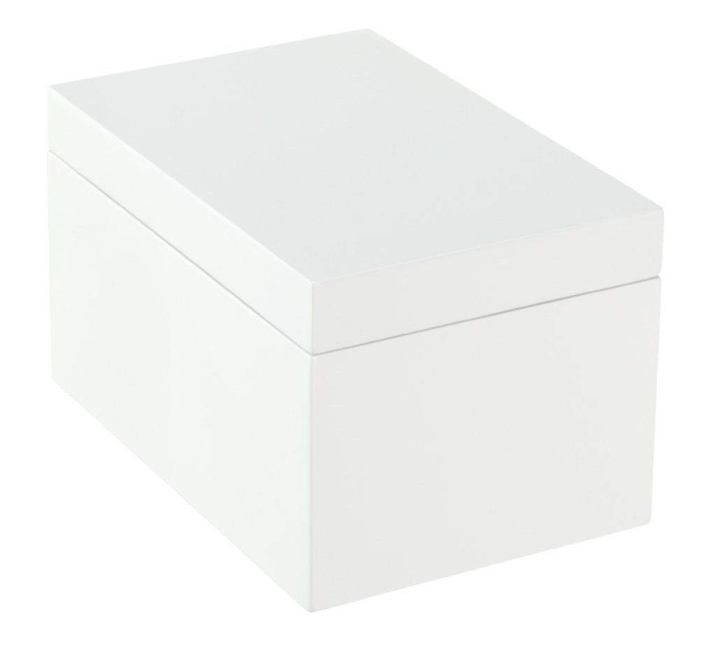 Large Lacquered Rectangular Box White - Image 0