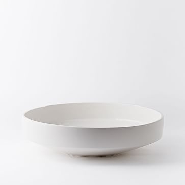 Pure White Ceramic Vase, Low Centerpiece - Image 1