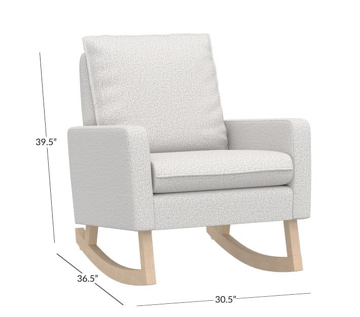 Paxton Convertible Rocker, Brushed Chenille, Fog - Image 3