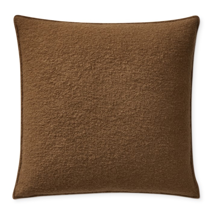 Italian Boiled Wool Solid Pillow Cover - Bronze - Image 0