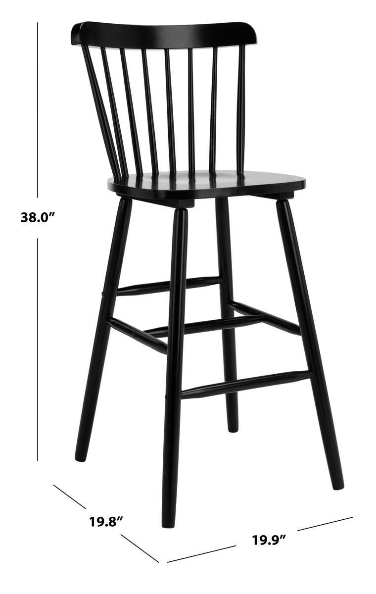 Galena Bar Stool - Black - Safavieh - Image 1
