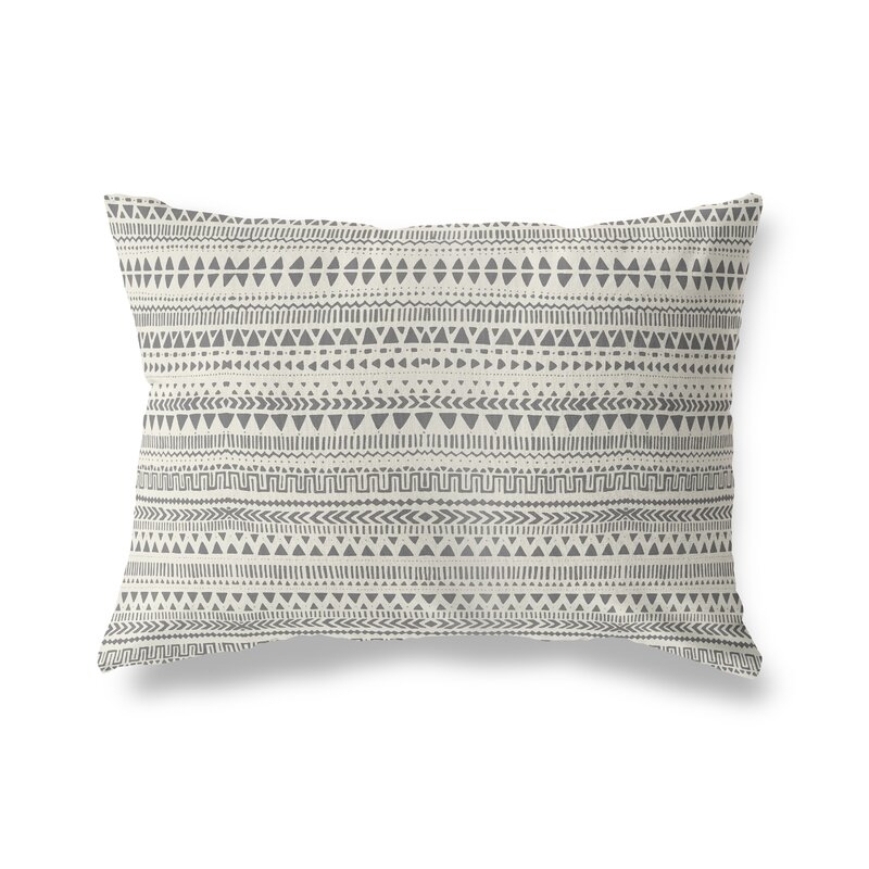 Minerva Cotton Indoor/Outdoor Geometric Lumbar Pillow - Image 0