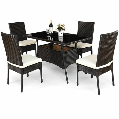 Leedom 5 Piece Dining Set with Cushions - Image 1