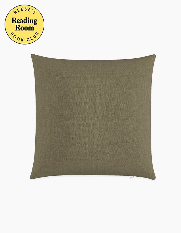 Olive Linen Throw Pillow - 20" x 20" - Image 0